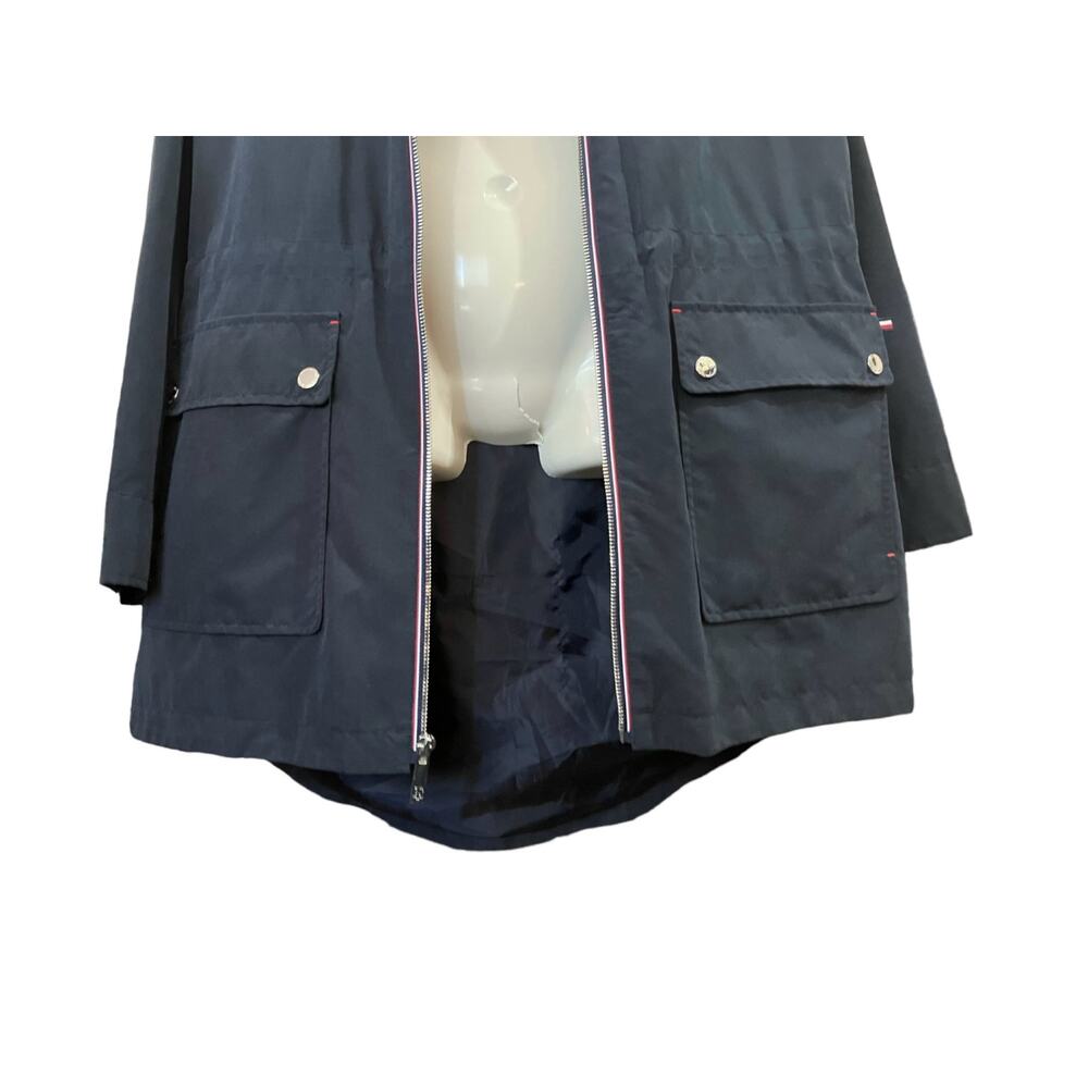 Tommy Hilfiger Women's Navy Full Zip Storm Jacket w/ Hood Pockets | Size L EUC - Picture 7 of 16